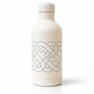 Furla Insulated Stainless Steel Water Bottle Cream Logo Designer Travel Bottle